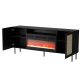 3. JUTA EF Kommode + Elektrokamin 202x39,5x85 Schwarz + Calabria Linoleum