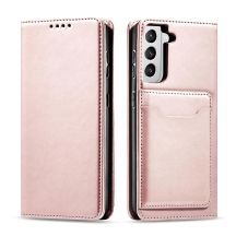 Magnet Kartenetui für Samsung Galaxy S22+ (S22 Plus) Etui Geldbörse Kartenhalter Pink
