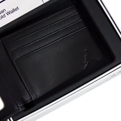 5. Air Jordan Jumpman Ingot Bifold Geldbörse aus schwarzem Leder - MA0819-023