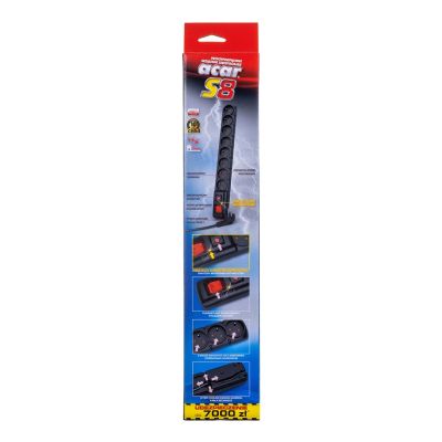 4. Acar S8 Steckdosenleiste (1,5 m; schwarz)