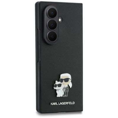 3. Karl Lagerfeld Saffiano Karl&Choupette Pin Case für Samsung Galaxy Z Fold 8 Ultra - Schwarz