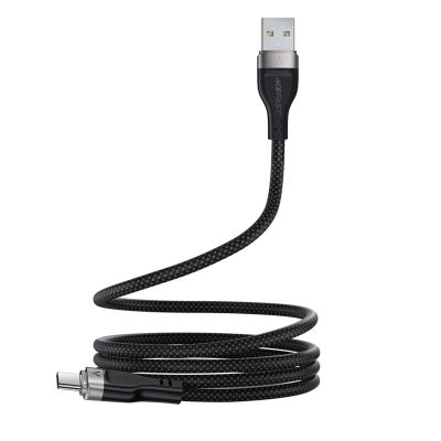 5. Acefast C11-04 USB-A - USB-C 3A Kabel 1,2m Magnetgeflecht - Schwarz
