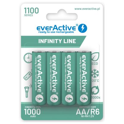 EVERACTIVE AA / R6 AKKU EVERACTIVE NI-MH 1100 MAH INFINITY LINE - BLISTER MIT 4 STÜCKEN EVHRL6-1100
