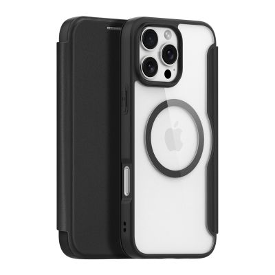 Dux Ducis Skin X Pro Hülle für iPhone 16 Pro mit MagSafe und Klappe – Schwarz