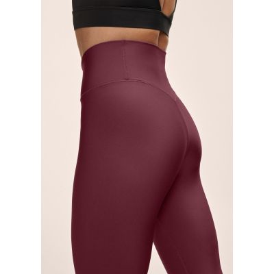 2. CASALL Damen Grafik-Leggings mit hohem Bund, Trainingsleggings, Burgunderrot