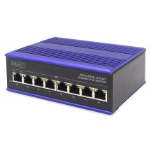 ASSMANN Electronic DN-651121 Gigabit-Ethernet-Netzwerk-Switch (10/100/1000) PoE-Unterstützung Schwarz, Blau