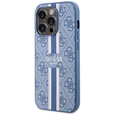 2. Guess GUHMP14LP4RPSB iPhone 14 Pro 6,1" blau/blaues Hardcase 4G bedruckte Streifen MagSafe