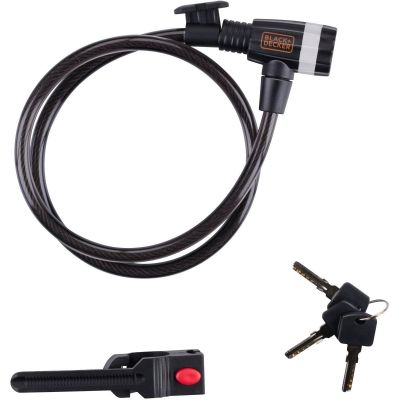 Fahrradschloss mit Kabelschloss 10x900mm mit Griff Black+Decker