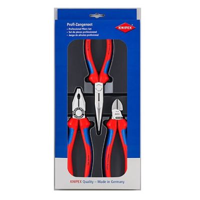 KNIPEX 00 20 11 Zangensatz für Werkstatt- und Servicearbeiten 3-teilig.
