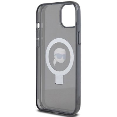 7. Karl Lagerfeld KLHMP15SHMRSKHK iPhone 15 6,1" schwarz/schwarz Hardcase Ring Stand Karl Head MagSafe
