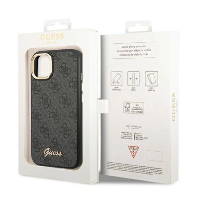 8. Guess GUHCP14SHG4SHK iPhone 14 6.1 "schwarz / schwarzes Hartschalenetui 4G Vintage Gold Logo