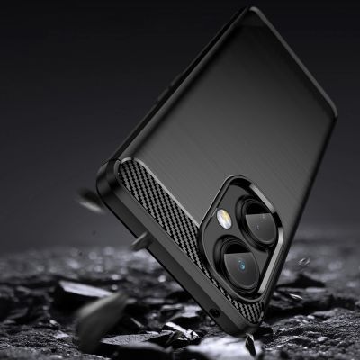 3. Carbon Case Hülle für OnePlus Nord CE 3 flexible Silikon-Carbon-Hülle schwarz