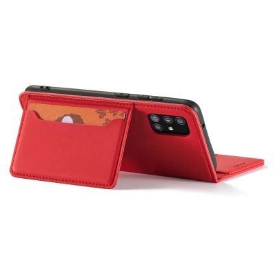 9. Magnetkartenetui Hülle für Samsung Galaxy A13 5G Tasche Geldbörse Kartenhalter Rot