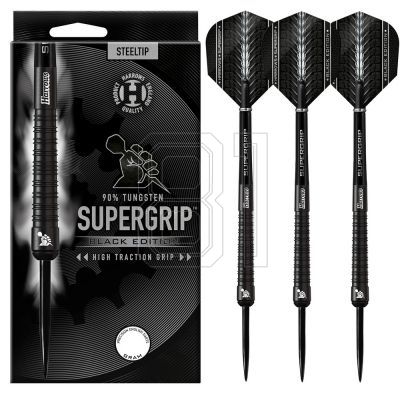 Harrows Supergrip Black Darts 90% Stahlspitze SupergripBlack90%