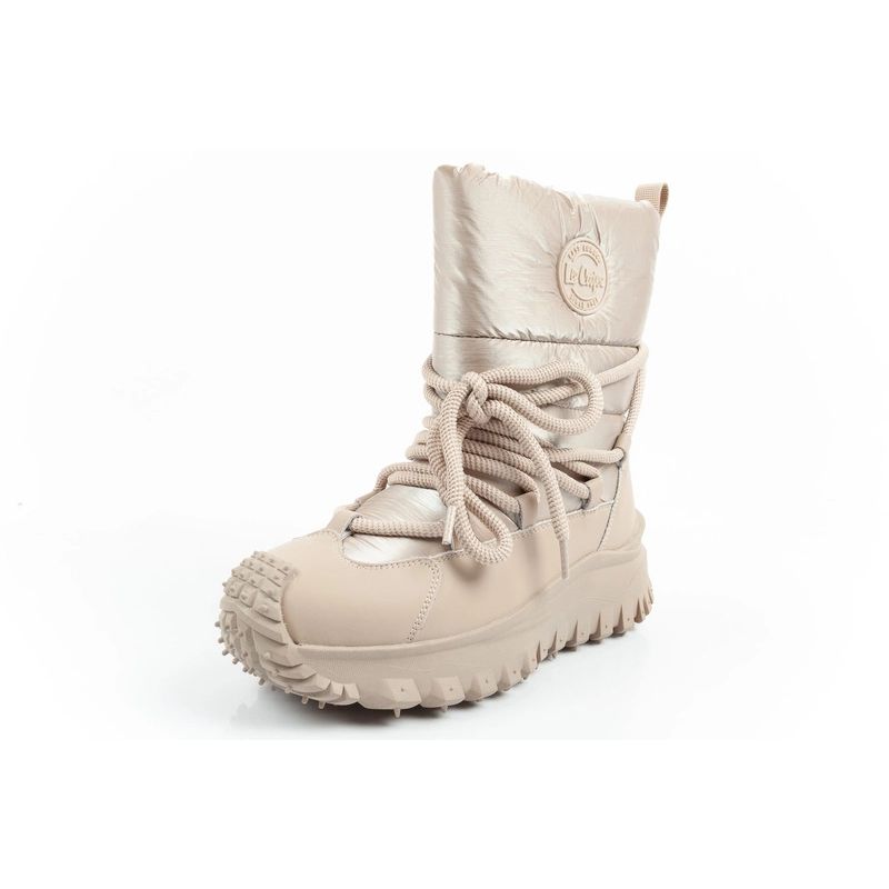 3. Lee Cooper Damen Winter Trekking Sportschuhe, isoliert, beige, Naturleder