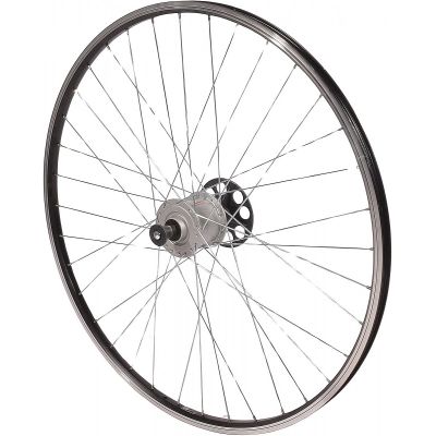 10. 28-Zoll-Vorderrad mit Shimano-Nabe, schwarze Felge