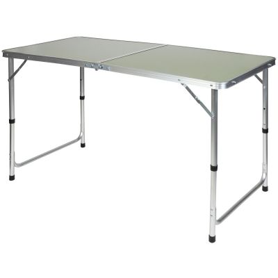 16. Klappbarer Campingtisch 120 x 60 x 70/62/55 cm + 4 Stühle, Grün