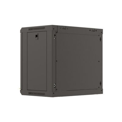 5. LANBERG Wandregalschrank 19" 9U 540x350 Schwarze Glastür (Flachverpackung)