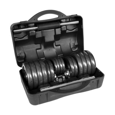 11. REBEL ACTIVE VERSTELLBARE HANTELN IM KOFFER MIT HANTELSTANGE, SET 30 KG