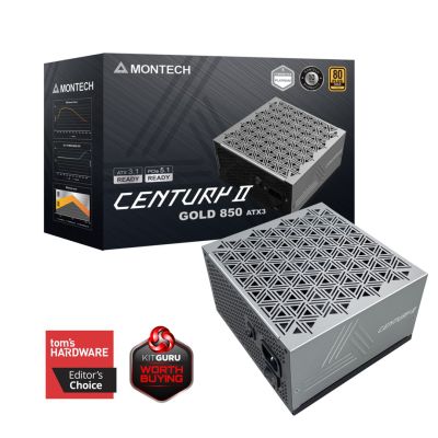 7. Montech CENTURY II Netzteilmodul 850 W 20+4 Pin ATX Silber, Schwarz