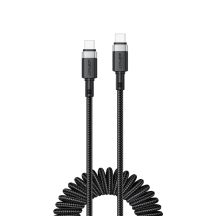 Acefast C14-03 USB-C - USB-C Federkabel 480Mb/s 3A 1,2m - Schwarz