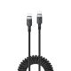 Acefast C14-03 USB-C - USB-C Federkabel 480Mb/s 3A 1,2m - Schwarz