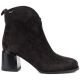 2. Damen-Ankle-Boots aus Leder mit hohem Absatz, Schokoladenbraun, Vinceza 91178