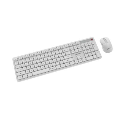 3. GEMBIRD Kabelloses Tastatur- und Maus-Set Silent Key Pro Business, Weiß, US-Layout