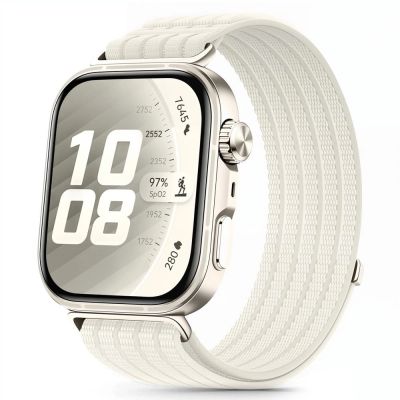 Tech-Protect Nylonarmband für Huawei Watch Fit 3 / 4 / 4 Pro / 5 / 5 Pro – Weiß