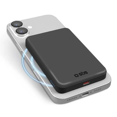 8. SBS Mag Power Qi2 5000 mAh Powerbank kompatibel mit MagSafe - Schwarz