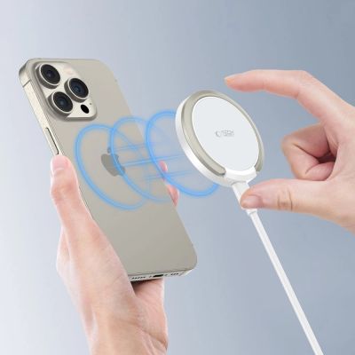 5. Tech-Protect QI15W-A33 induktives Ladegerät mit MagSafe und Ständer mit USB-A/USB-C-Kabel – Weiß