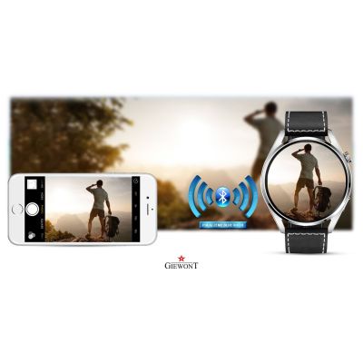 11. GIEWONT Vertex SmartCall GW450-5 Smartwatch in Silber/Carbonleder