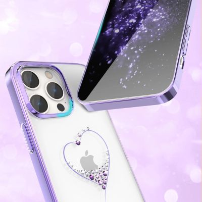 6. Silikonhülle mit Swarovski-Kristallen Kingxbar Wish Series für iPhone 14 Plus – Lila