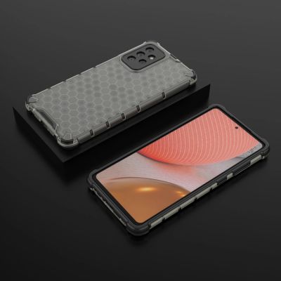 13. Honeycomb Handyhülle Schutzhülle mit TPU Rahmen für Samsung Galaxy A72 4G schwarz