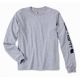 Carhartt Langarmshirt mit Ärmellogo – meliertes Grau, Größe: L