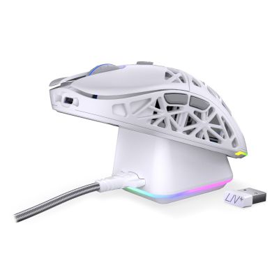 20. ENDORFY LIV Plus Kabellose Gaming-Maus in Onyxweiß, beidhändig bedienbar, Bluetooth, optisch, 26000 DPI