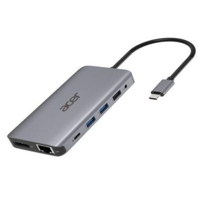 15. Acer 12-in-1 USB-C-Dongle, kabelgebunden, USB 3.2 Gen 1 (3.1 Gen 1), Typ-C, Silber