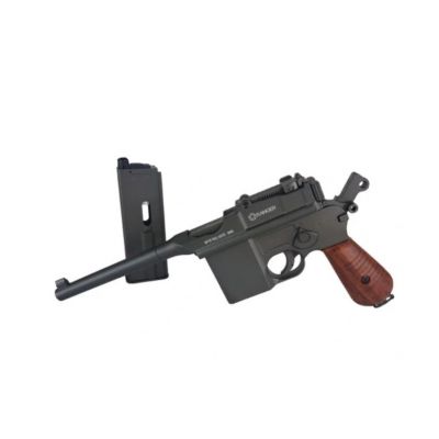 7. RANGER M712 Broomhandle FULL AUTO BLOWBACK Luftpistole, 4,5 BBs, 19 Schuss. KWC