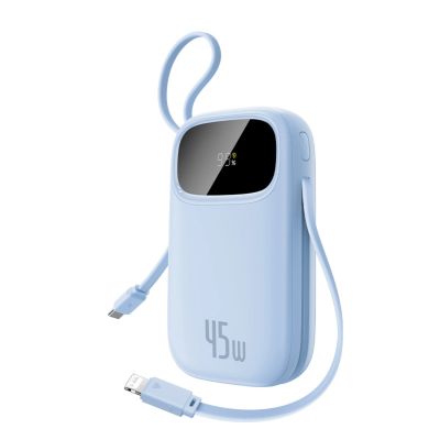 2. Baseus EnerFill FC31 20000mAh 45W Powerbank mit Display, USB-C- und Lightning Kabeln – Blau