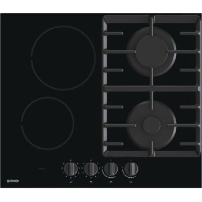 GORENJE GCE691BSC Gas-Ceran-Kochfeld 60 cm | 4 Cerankochzonen + 1 Gasbrenner | elektrische Zündung | schwarz