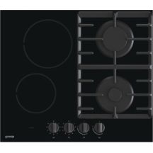 GORENJE GCE691BSC Gas-Ceran-Kochfeld 60 cm | 4 Cerankochzonen + 1 Gasbrenner | elektrische Zündung | schwarz