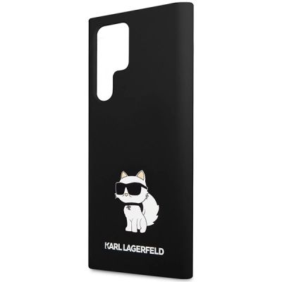 6. Karl Lagerfeld Choupette-Silikonhülle für Samsung Galaxy S24 Ultra – Schwarz