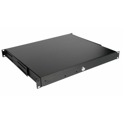 19"-Schubladensystem für 1U-Serverschränke, abschließbar, schwarz (EZD-1-B)