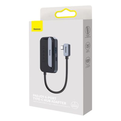 5. Baseus PadJoy universeller 6in1 USB-C USB-C HUB für Tablet/Smartphone – dunkelgrau