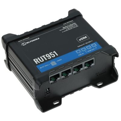 3. Wi-Fi 4 LTE CAT.4 RUT951 PoE+ Router mit Netzteil (60W), 2x SIM, eSIM