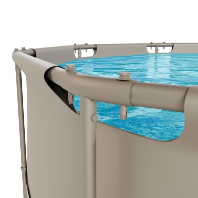 17. VIRTUFIT RUNDER POOL 366 CM MIT FILTPUMPE BEIGE