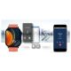 12. Gravity GT15-3 Smartwatch, rotes Silikonarmband + schwarzes Armband
