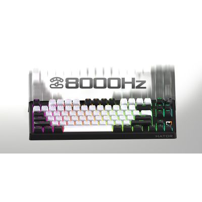 18. HATOR Skyfall 80 MAG ULTIMA 8K kabellose Gaming-Tastatur USB + RF + Bluetooth QWERTZ US-Englisch Schwarz, Weiß