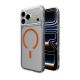 8. Puro Lite Mag TPU+PC Hülle kompatibel mit MagSafe für iPhone 17 Pro Max - Transparent mit orangefarbenem Ring