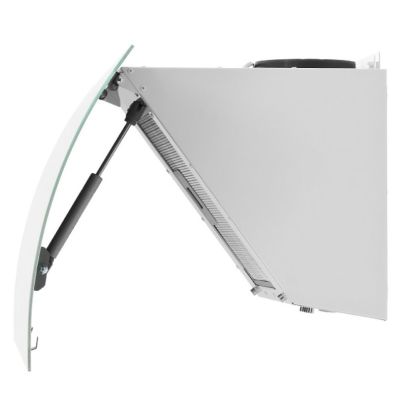 3. AKPO WK-4 Clarus 60 Weiße Kaminhaube (600 mm; gebogene weiße Glasfront)